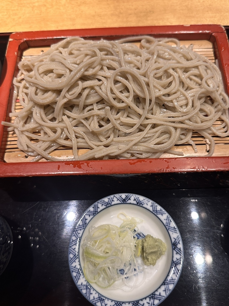 十割蕎麦とわさび漬けのセット